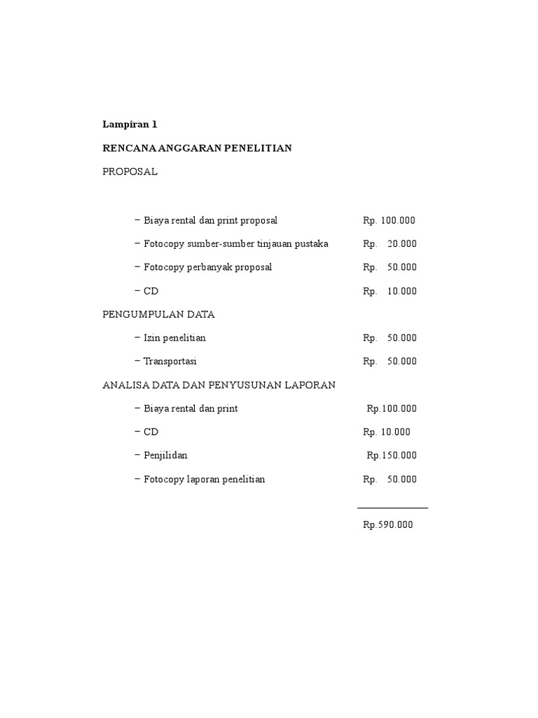 Contoh RAB Tesis LPDP 2 | PDF