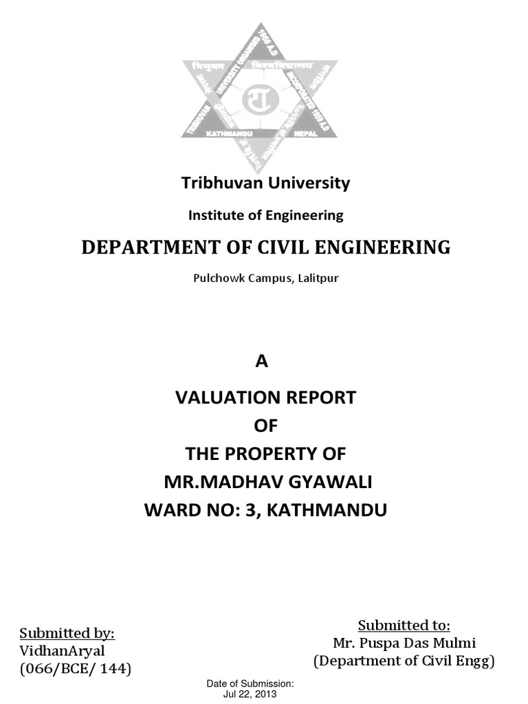 valuation report nepal Real Estate Appraisal Wall