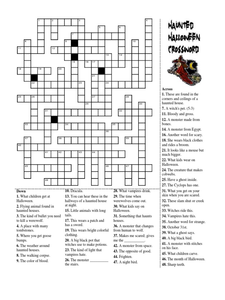 Ultimate halloween crossword | pdf | monsters | halloween