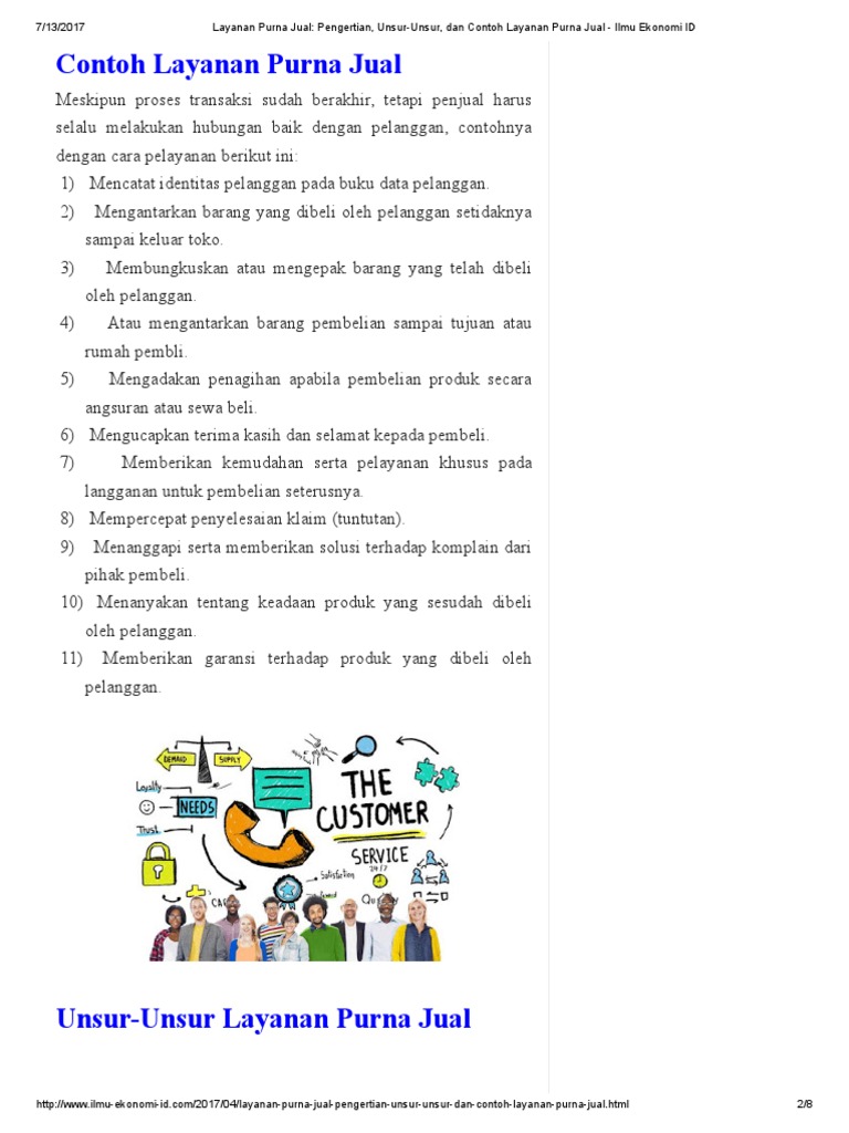 Layanan Purna Jual Pengertian, UnsurUnsur, Dan Contoh Layanan Purna