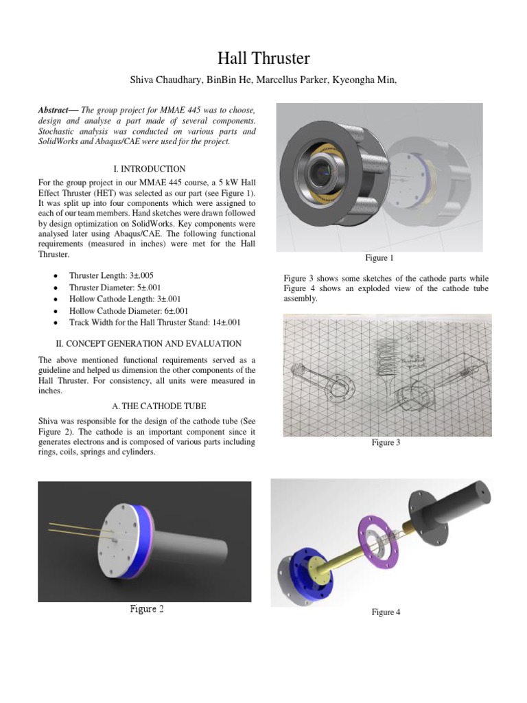 Hall Effect Thruster Design Analysis | PDF | Thrust | Rocket Engine