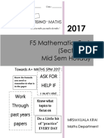 F5 Mathematics Task (Section A) Mid Sem Holiday: Revising Maths