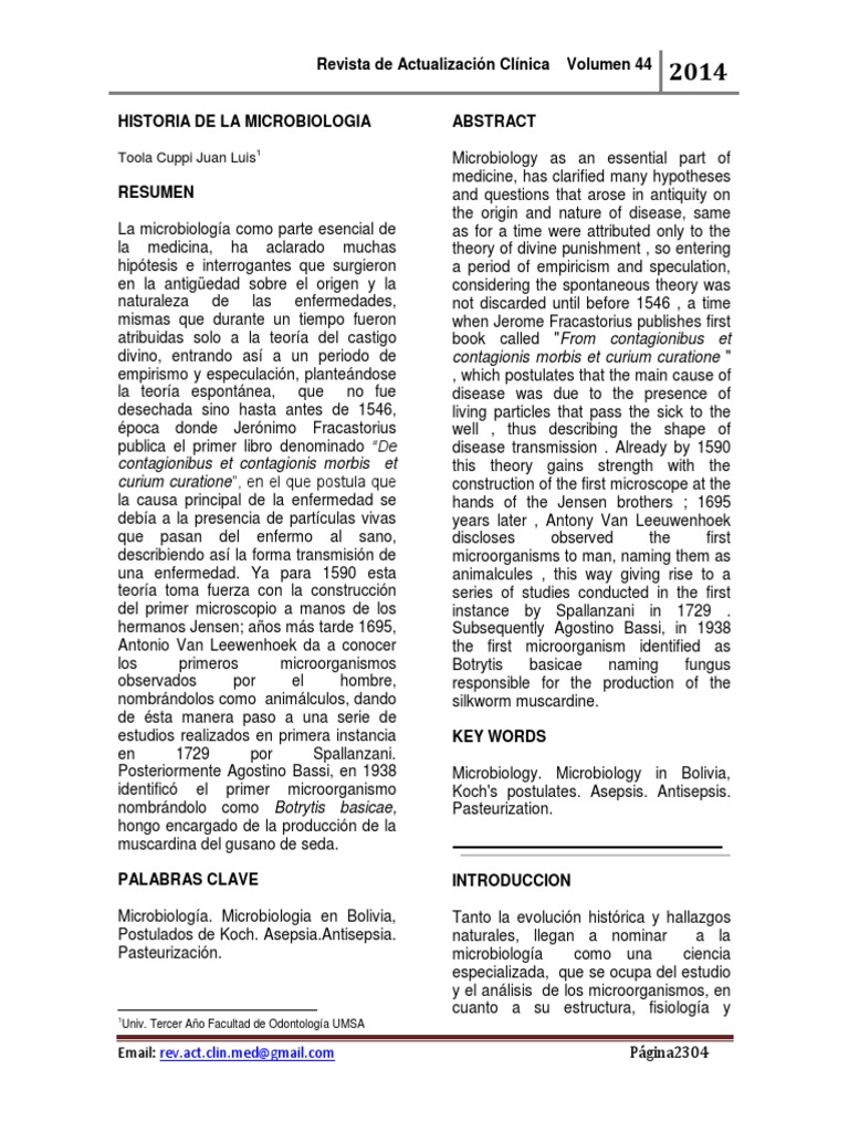 Evolución de la Microbiología | PDF | Microorganismo | Luis Pasteur