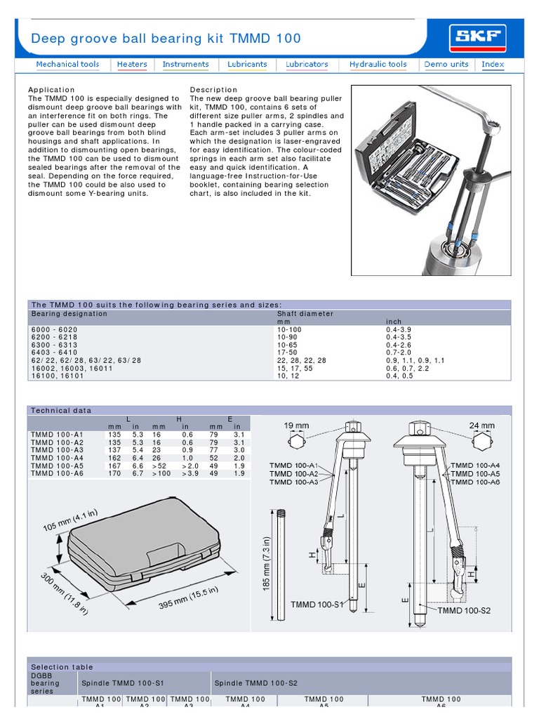 TMMD 100 | PDF | Bearing (Mechanical) | Manufactured Goods