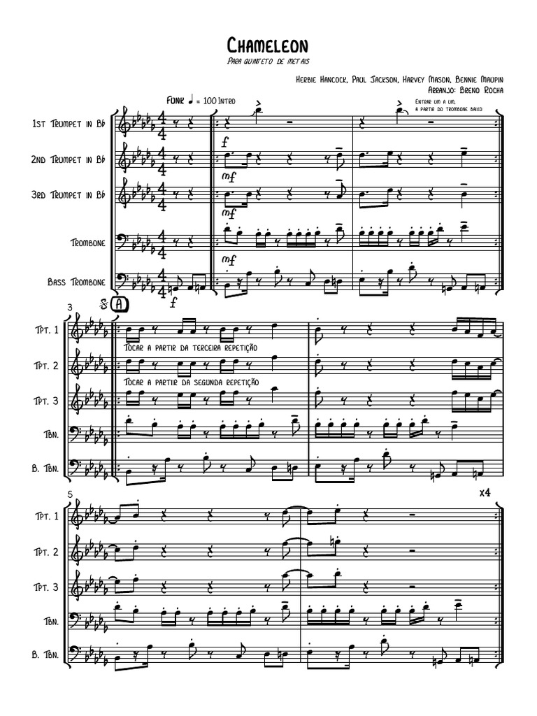 Chameleon - Full Score | PDF | American Jazz Musicians | Jazz