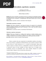 Modernidade, experiência e memória