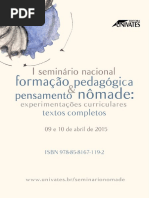Anais de Textos Completos Do I Seminário Nacional Formação Pedagógica e Pensamento Nômade
