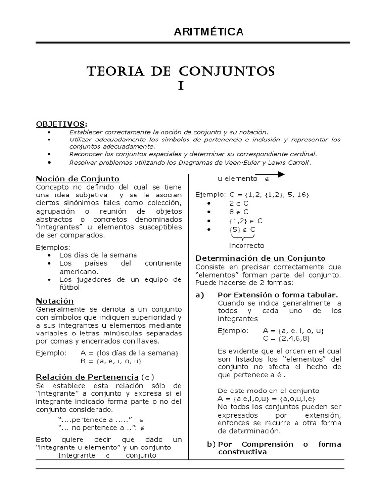 teoria de conjuntos.pdf Conjunto (Matemáticas) Lógica