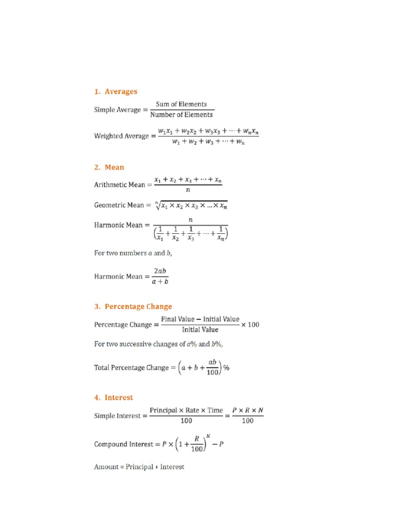 Math Formulas PDF | PDF