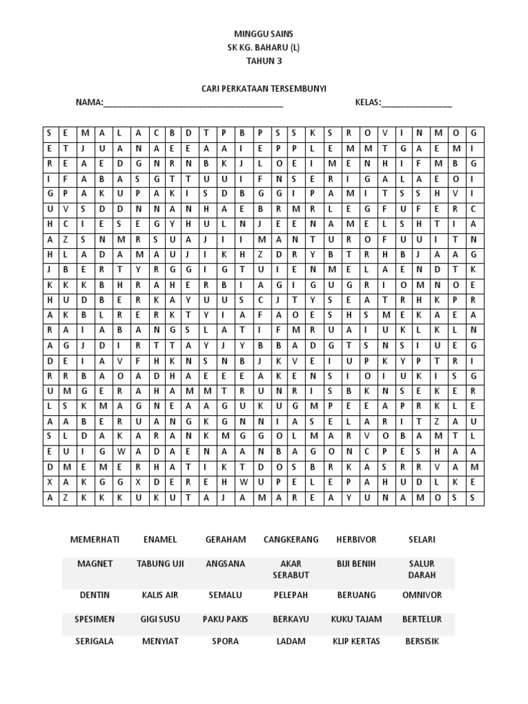 Cari Perkataan Tersembunyi Pdf