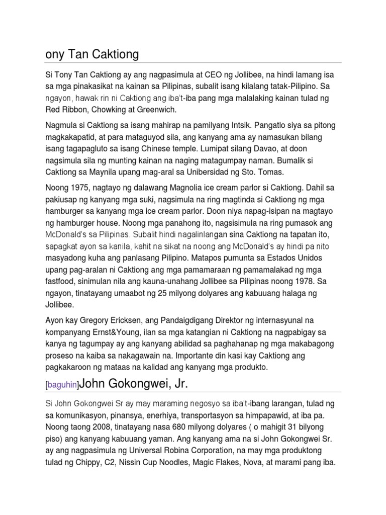 TOny Tan Caktiong | PDF