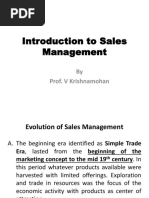 Introduction To Sales Management: by Prof. V Krishnamohan