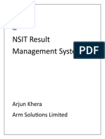 DFD NSIT Result Management System: Arjun Khera Arm Solutions Limited