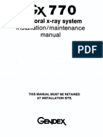 Gendex GX-770 Dental X-Ray - Maintenance Manual