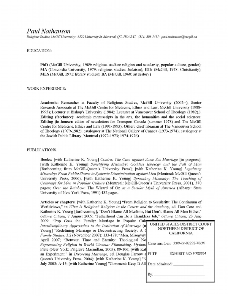 PX2334 California Proposition 8 (2008) Religious Studies