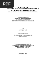 A Study On Housing Finance Services in Kerala With Special Reference To HDFC and Lic Housing Finance LTD