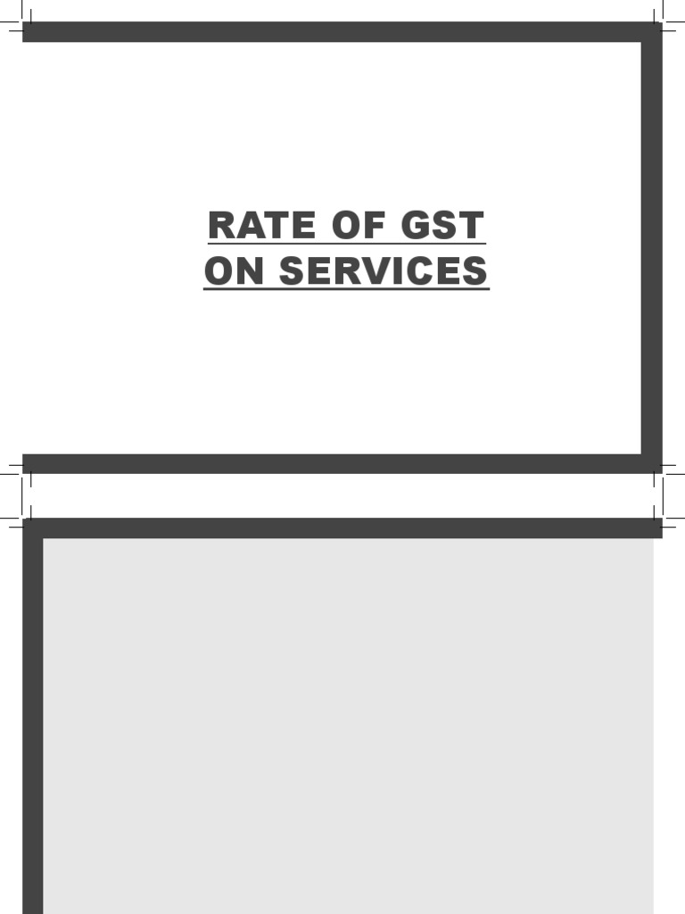 GST Rates For Services PDF Banks Insurance