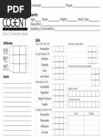 Cogent Roleplay - Quick Character Sheet PDF