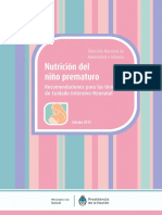 Nutricion Del Niño Prematuro 2015 Ministerio Argentina