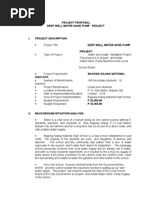 WATER Project Proposal