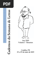 Cadernos Da Semana de Letras - Ano 2009 Volume I