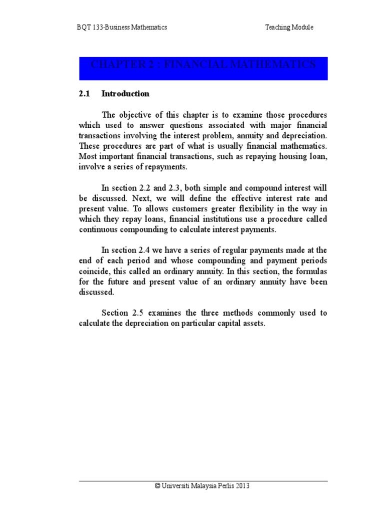 Chapter 2 Depreciation Present Value