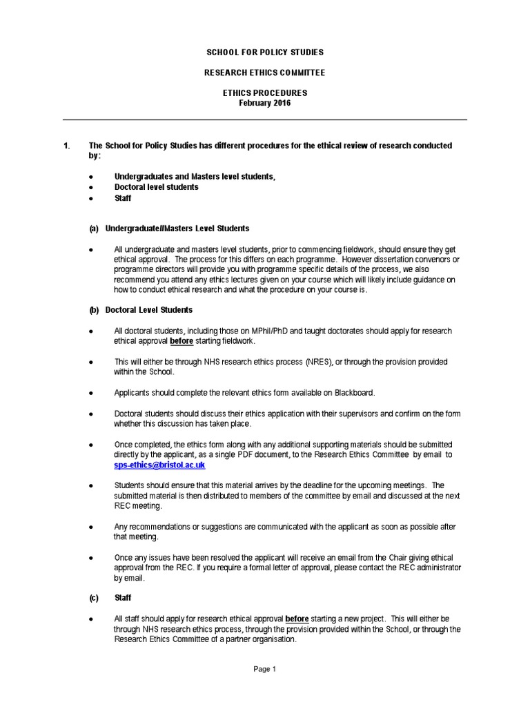 Dissertation research ethics committee