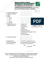 Formulir Peserta (Tes Potensi Bacaan Al-Qur'An)