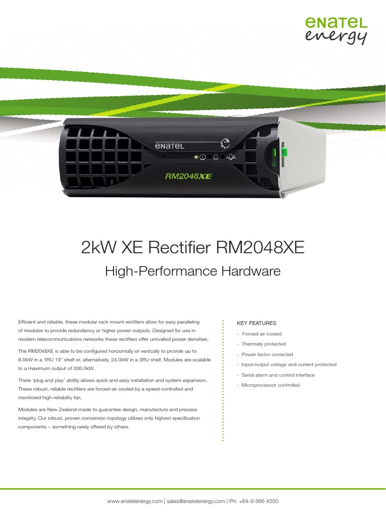 RM2048XE Rectifier Specifications | PDF | Rectifier | Modularity