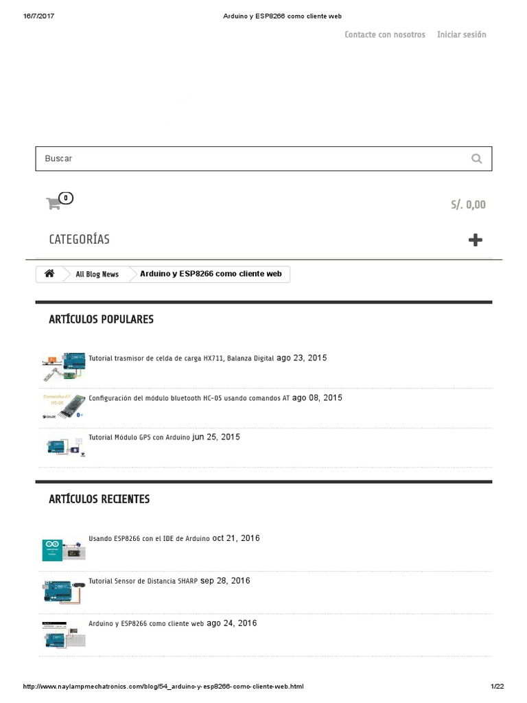 Arduino y ESP8266 Como Cliente Web | PDF | Servidor web | Internet y web