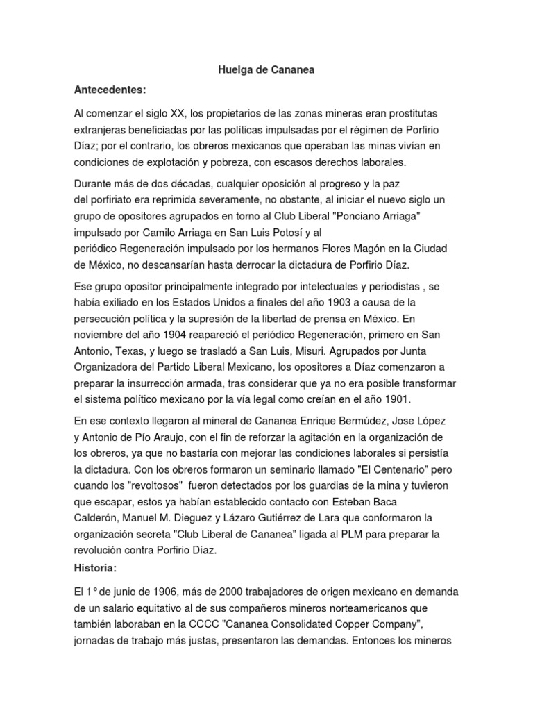 Huelga de Cananea y Rio Blanco