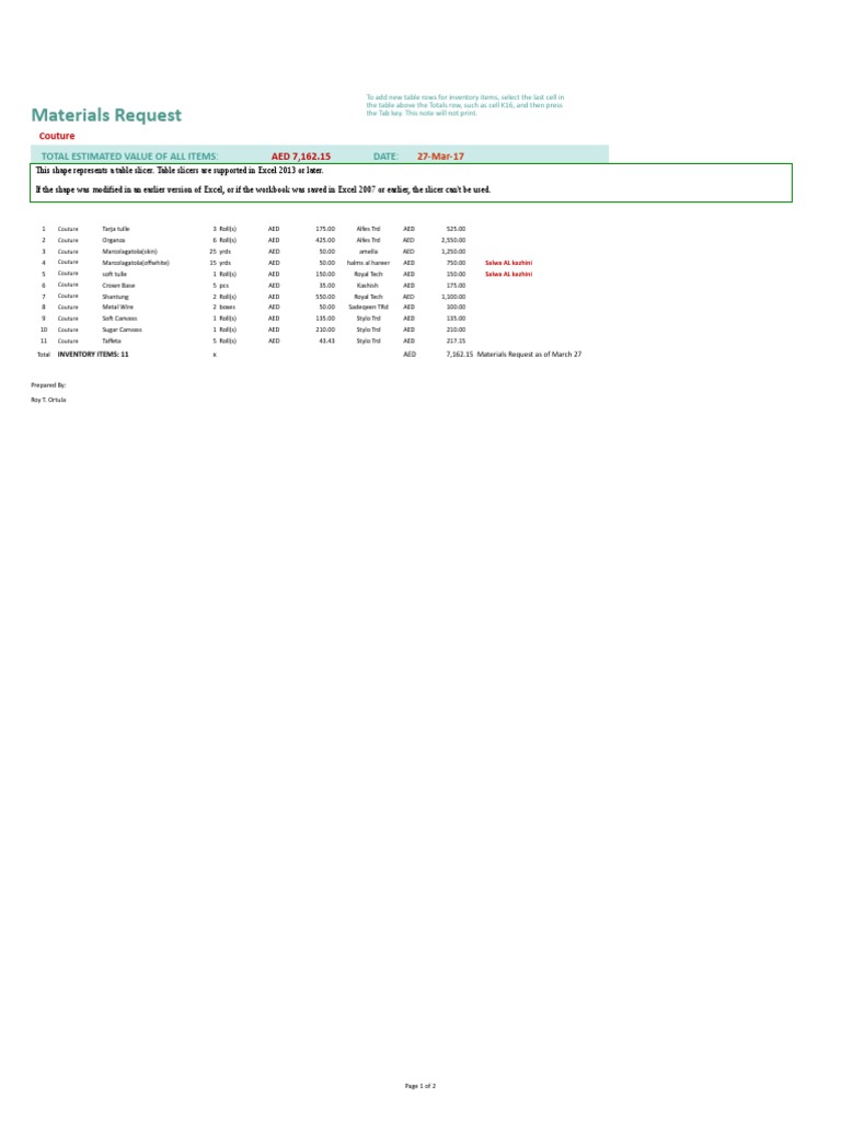 Sample Template Inventory | PDF | Computing And Information Technology