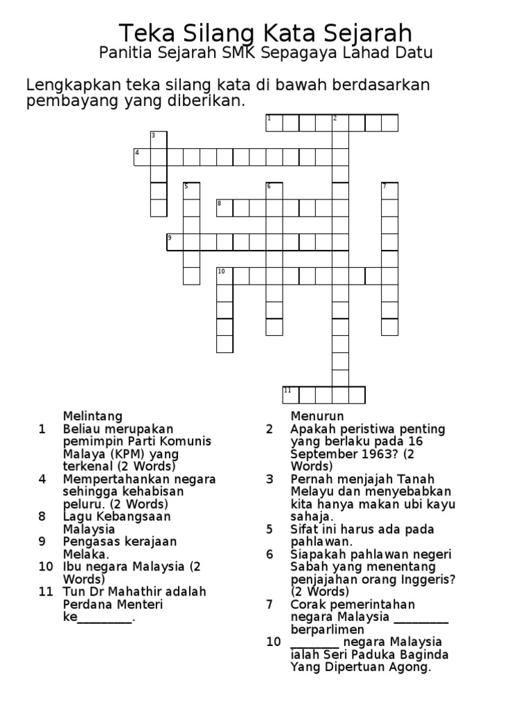Silang Kata Sejarah Pdf