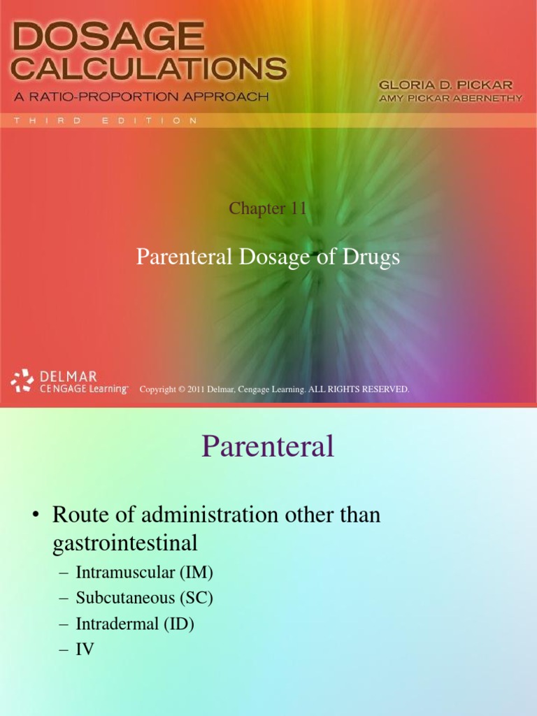 Chapter 11 Parenteral Drug Calculations PDF PDF Syringe Insulin