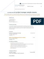 Construction Project Manager Resume - Career FAQs PDF