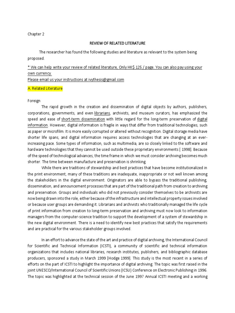 Sample RRL From the Interwebz Metadata Police