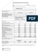 Conference Costs Estimate Actual Ext Venx Sept09