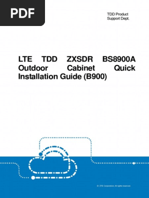 LTE TDD ZXSDR BS8900A Outdoor Cabinet Quick Installation Guide