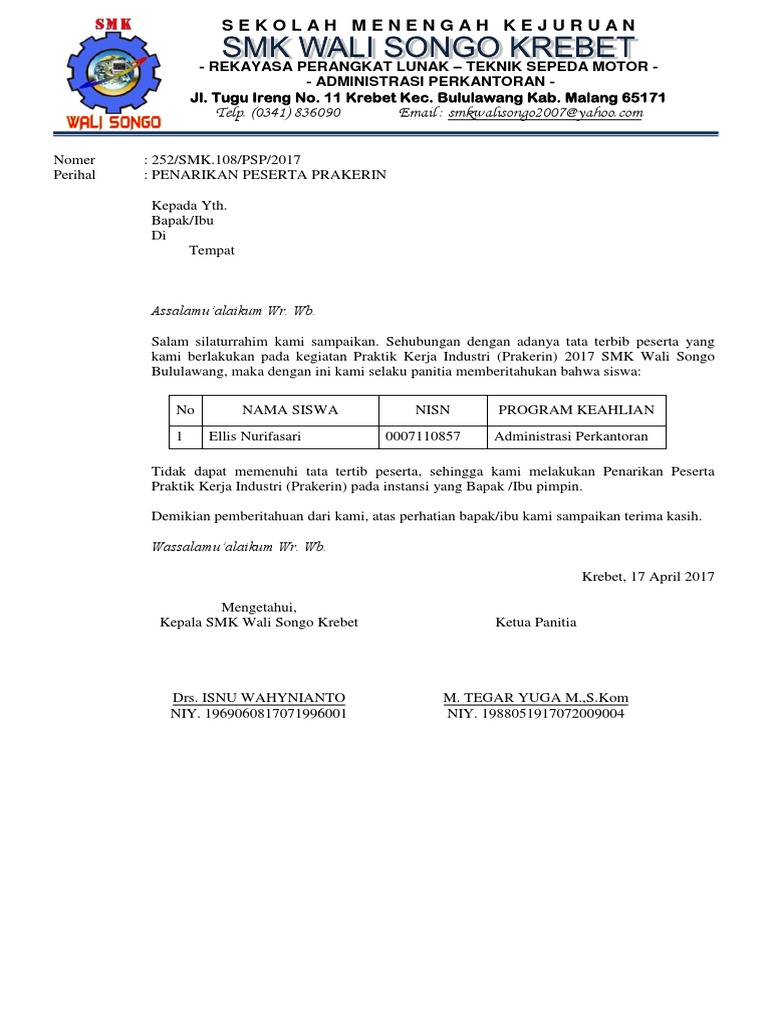 Contoh Surat Memohon Fit Deposit