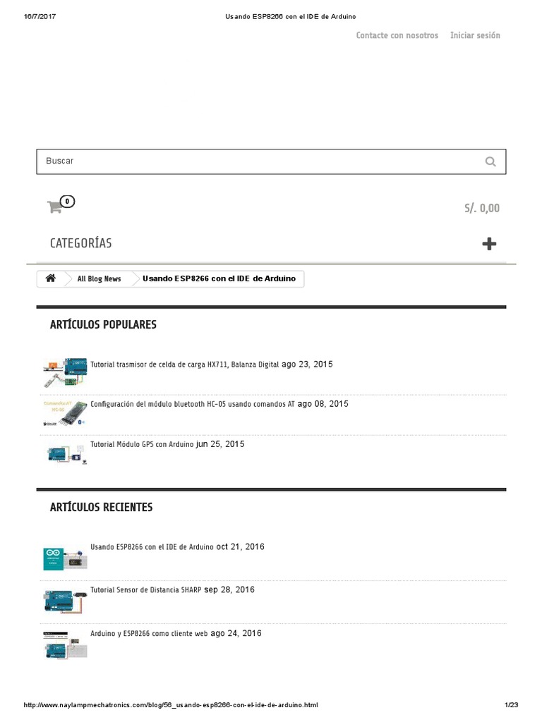 Usando ESP8266 Con El IDE de Arduino | Descargar gratis PDF | Arduino ...