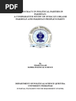 Democracy in Political Parties in Pakistan