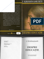 Jiddu Krishnamurti - Despre Educatie PDF