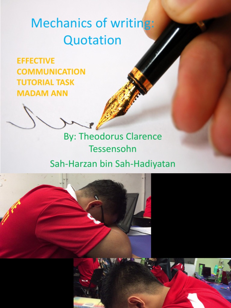 Quotation Mechanics for Effective Writing | PDF | Sentence (Linguistics ...