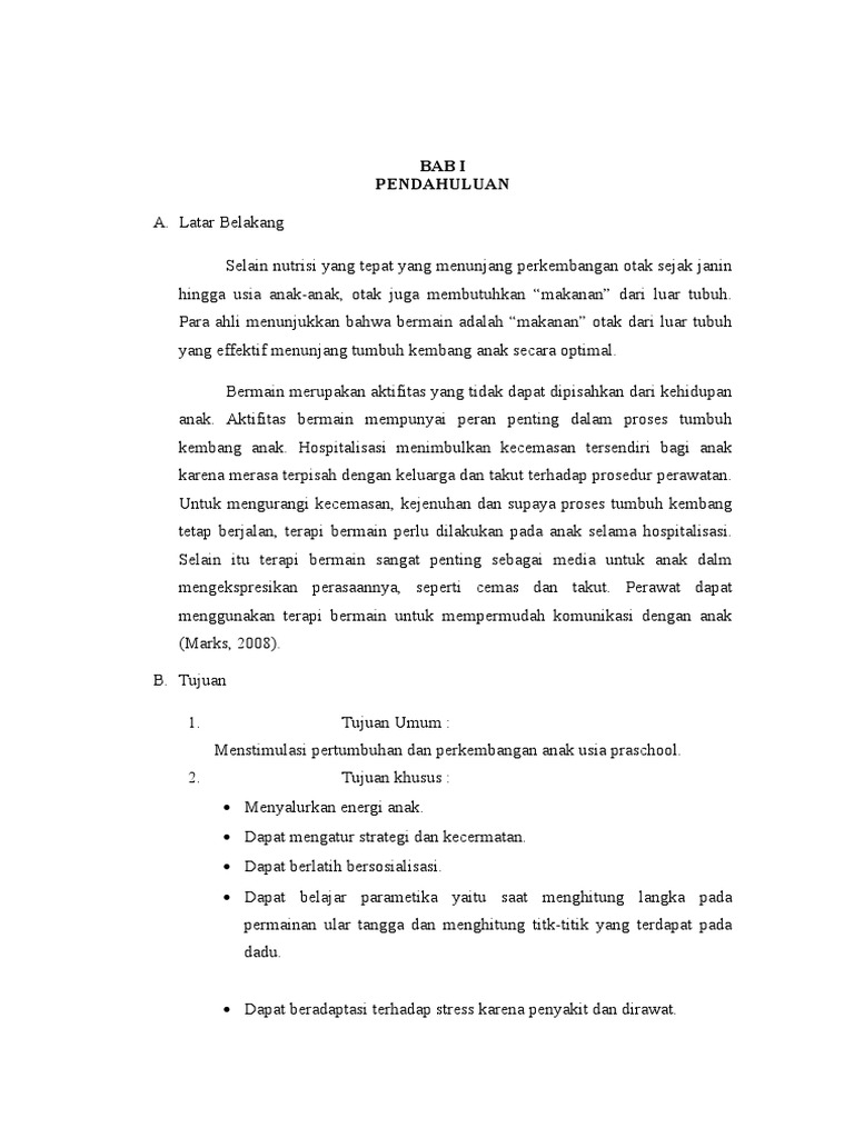 Proposal Terapi Bermain Ular Tangga