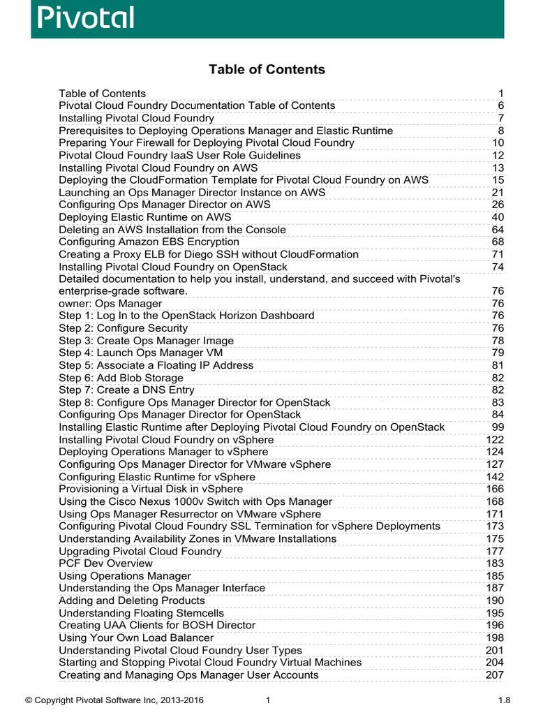 PCF Docs 1.8 | PDF