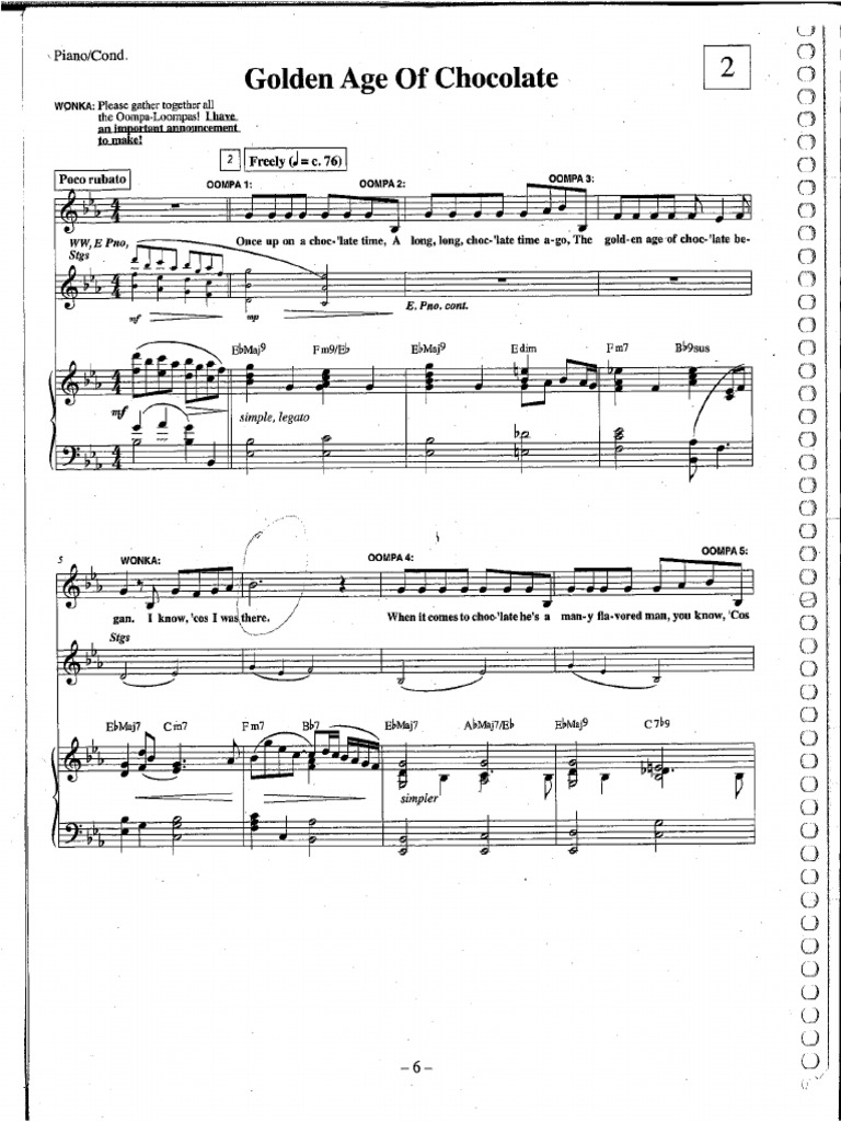 Willy Wonka Sheet Music Entertainment (General)