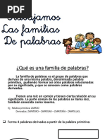Trabajamos Las Familias de Palabras