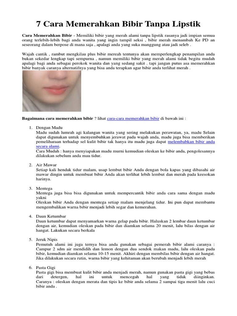 7 Cara Memerahkan Bibir Tanpa Lipstik