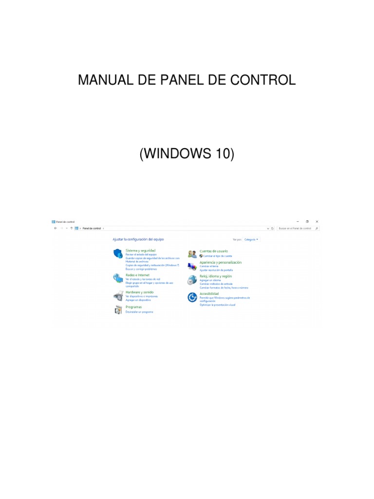Guía del Panel de Control en Windows 10 | PDF | Archivo de computadora ...