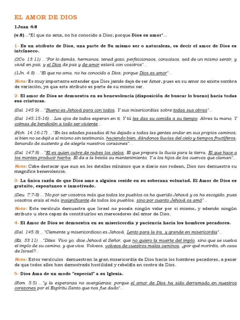 LECCIÓN N°2 - El Amor de Dios | PDF | Amor | Dios